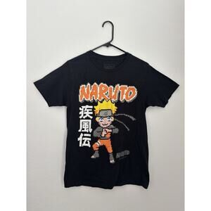 Mens Naruto Black Graphic T-Shirt Size Small